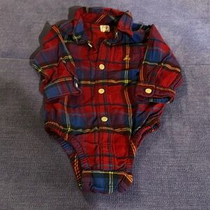 Holiday button up onesie